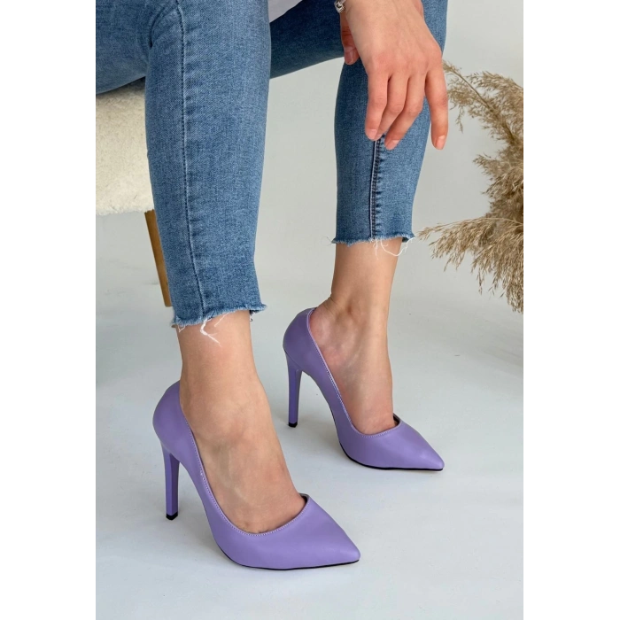 Hillar Lila Cilt Stiletto Ayakkabı