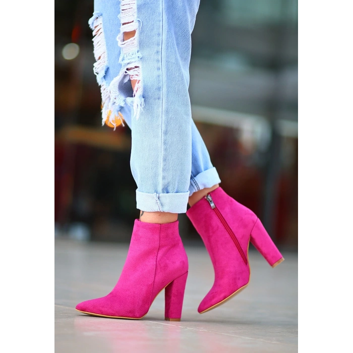 Loora Fuşya Süet Topuklu Bot