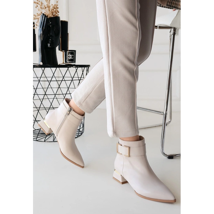 Mona Bej Cilt Topuklu Bot