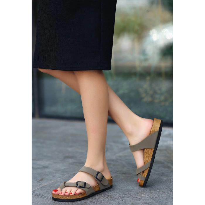 Opil Haki Yeşil Nubuk Terlik