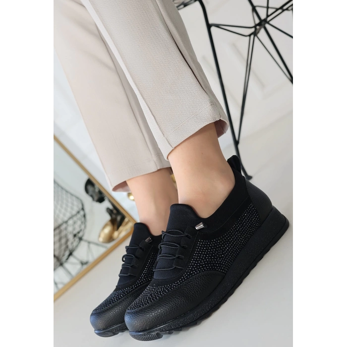 Plani Siyah Cilt Babet Ayakkabı