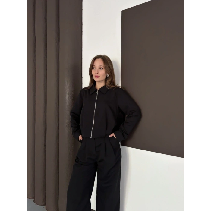 Trenç takım alt üst siyah ons