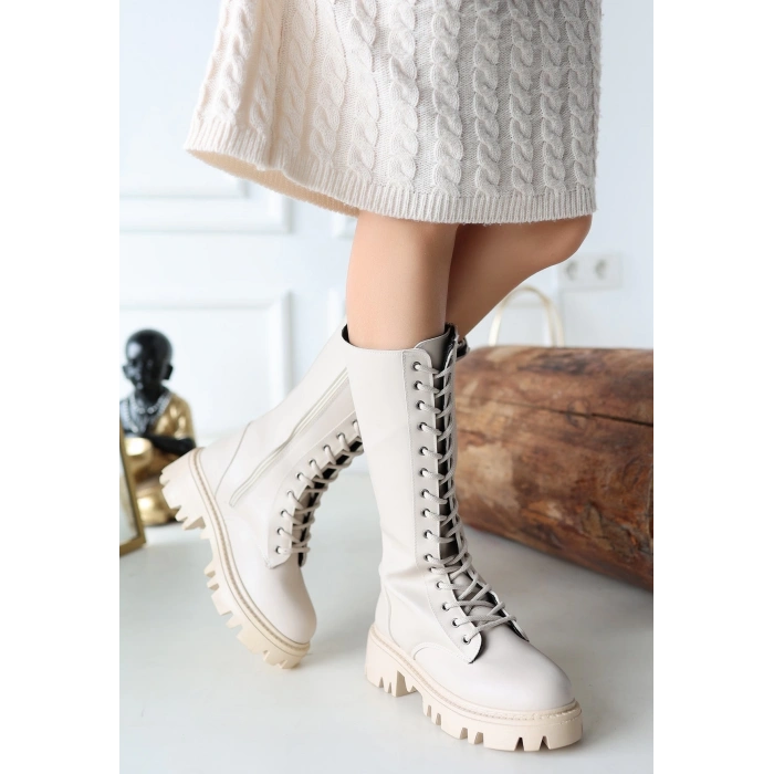 Uliza Bej Cilt Bağcıklı Çizme