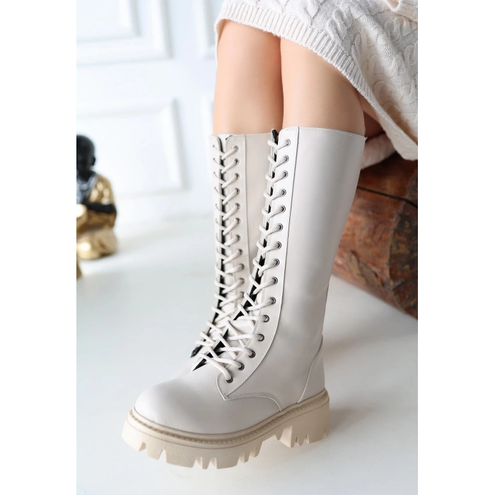 Uliza Bej Cilt Bağcıklı Çizme