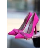 Gida Fuşya Süet Stiletto Ayakkabı