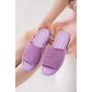 Claris Lila Örgü Terlik