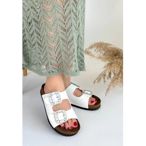 Nool Beyaz Nubuk Terlik