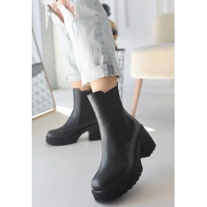 Paigo Siyah Cilt Topuklu Bot