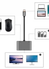 4’ü 1 Arada Type-C to Hub Dönüştürücü Adaptör – 4K Ultra HD HDMI & VGA Görüntü Aktarımı, PD Hızlı Şarj Destekli, USB Çoklayıcı