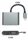 4’ü 1 Arada Type-C to Hub Dönüştürücü Adaptör – 4K Ultra HD HDMI & VGA Görüntü Aktarımı, PD Hızlı Şarj Destekli, USB Çoklayıcı