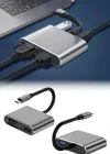 4’ü 1 Arada Type-C to Hub Dönüştürücü Adaptör – 4K Ultra HD HDMI & VGA Görüntü Aktarımı, PD Hızlı Şarj Destekli, USB Çoklayıcı
