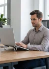 Corcoz® 1 Çift Yapışkanlı Katlanabilir Laptop Standı – Mini Notebook Yükseltici, Taşınabilir Kaymaz Laptop Ayağı