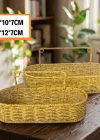 Corcoz® 2’li Duvar Askılı Plastik Rattan Organizer – Oval Hasır Görünümlü Mutfak Raf Sepeti, Banyo ve Ev İçi Düzenleme Ünitesi