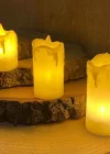 Corcoz® 3’lü Pilli Dekoratif LED Mum Işıkları – Gerçek Alev Efektli