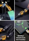 Corcoz® 4in1 65W Hızlı Şarj Kablosu – Type-C to USB-A + Type-C to Lightning, 27W PD Destekli Çoklu Şarj Kablo