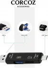 Corcoz 5i 1 Arada Çok İşlevli USB 3.0 Tip C/USB/Mikro USB/TF/SD Hafıza Kartı Okuyucu OTG Kart Okuyucu - CZ53