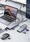 Corcoz® 8in1 Type-C Çoklayıcı Hub HDMI 4K USB 3.0 SD TF Kart RJ45 Ethernet Dönüştürücü Adaptör