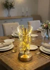 Corcoz® Açık Silindirik Kristal Altın Toz Model LED Masa Lambası – Gold Tabanlı, Dokunmatik, 3 Renk Işık Modlu, Şarjlı Modern Dekoratif Gece Lambası
