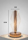 Corcoz® Çapraz Kavisli Ters Kristal Simli LED Masa Lambası – Gold Gövdeli, Dokunmatik, 3 Kademe Işık Ayarlı Şarjlı Dekoratif Lamba