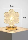 Corcoz® Çiçek Model Kristal LED Masa Lambası – Dokunmatik, 3 Renk Işık Modlu, Şarjlı Mini Dekoratif Gece Lambası