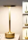 Corcoz® Eskitme Gold Kasa Dokunmatik Şarjlı Masa Lambası – 3 Renk Işık Modlu, LED Aydınlatmalı, Modern & Dekoratif Abajur