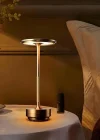 Corcoz® Eskitme Gold Kasa Dokunmatik Şarjlı Masa Lambası – 3 Renk Işık Modlu, LED Aydınlatmalı, Modern & Dekoratif Abajur