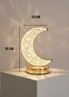 Corcoz® Hilal AY Model Kristal LED Masa Lambası – Dokunmatik, 3 Renk Işık Modlu, Şarjlı Mini Dekoratif Gece Lambası