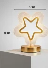 Corcoz® İçi Boş Yıldız Şeklinde Kristal LED Masa Lambası – Dokunmatik, 3 Renk Işık Modlu, Şarjlı Mini Dekoratif Gece Lambası