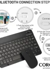 Corcoz Samsung Galaxy Tab S10+ S10 Plus İle Uyumlu Türkçe Bluetooth Klavye +Bluetooth Mouse CZ47
