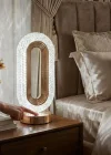 Corcoz® Oval Şeklinde Kristal LED Masa Lambası – Dokunmatik, 3 Renk Işık Modlu, Şarjlı Dekoratif Gece Lambası