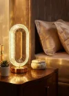 Corcoz® Oval Şeklinde Kristal LED Masa Lambası – Dokunmatik, 3 Renk Işık Modlu, Şarjlı Dekoratif Gece Lambası