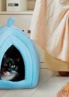 Corcoz® Pet Hut Polar Kedi ve Köpek Yatağı - Mavi