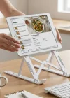Corcoz® Plastik Katlanır Tablet Standı – Ayarlanabilir Açılı, Taşınabilir Masaüstü Telefon ve Tablet Tutucu Stand