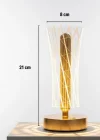 Corcoz® Silindirik Kristal Çizgi Model LED Masa Lambası – Gold Tabanlı, Dokunmatik, 3 Renk Işık Modlu, Şarjlı Modern Dekoratif Gece Lambası