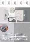 Phipcase Yapışkanlı Şeffaf Duvar Tablo Raf Askılığı Mutfak Banyo Organizeri 5 Adet-PH051