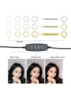 Phipcase Kumandalı Youtuber Selfie Led Işıklı 210 Cm Tripod 10 Inç(26 CM) Kuaför Makyaj Işığı Tiktok Işığı - PH043