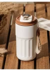 Phipcase LED Sıcaklık Göstergeli Çelik Termos 400ML Krem-PH057