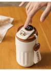 Phipcase LED Sıcaklık Göstergeli Çelik Termos 400ML Krem-PH057