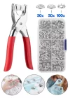 Phipcase Metal Çıtçıt Pense Seti Gömlek Kumaş Düğmeleme Pensesi 50 Adet Çıtçıt-PH049