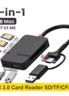 Phipcase USB-C + USB 8 Port MS CF TF/SD DHC SDXC Kamera Kart Tak Çalıştır Kart Okuyucu - PH010