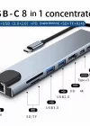 Phipcase 8in1 Hub RJ45 Type-C 4K Hdmı SD TF Kart Okuyucu Usb 3.0 Adaptör - PH016