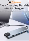 Phipcase 8in1 Hub RJ45 Type-C 4K Hdmı SD TF Kart Okuyucu Usb 3.0 Adaptör - PH016