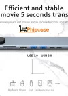 Phipcase 8in1 Hub RJ45 Type-C 4K Hdmı SD TF Kart Okuyucu Usb 3.0 Adaptör - PH016