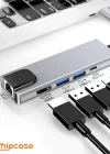 Phipcase Type-C to 2 USB 3.0 4K HDMI Ethernet RJ45 PD Çevirici Dönüştürücü Hub Adaptör - PH013