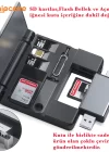 Phipcase OTG 7 in 1 Lightning Type C USB Hafıza Kart Okuyucu iPhone Android Kart Saklama Kutusu - PH015