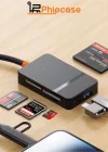 Phipcase Lightning + USB-C MS CF TF/SD DHC SDXC Kamera Tak Çalıştır Type C USB 3.0 Data Kart Okuyucu - PH018