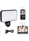 Phipcase Telefon, Tablet ve Laptop Uyumlu 3 Renkli Selfie Işığı Tiktok Selfie ve Video İçin Şarjlı Led Işık - PH044