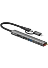 Corcoz Type-C ve Lightning Girişli 5in1 Usb 3.0 SD Kart Micro SD Kart Okuyucu - CZ84