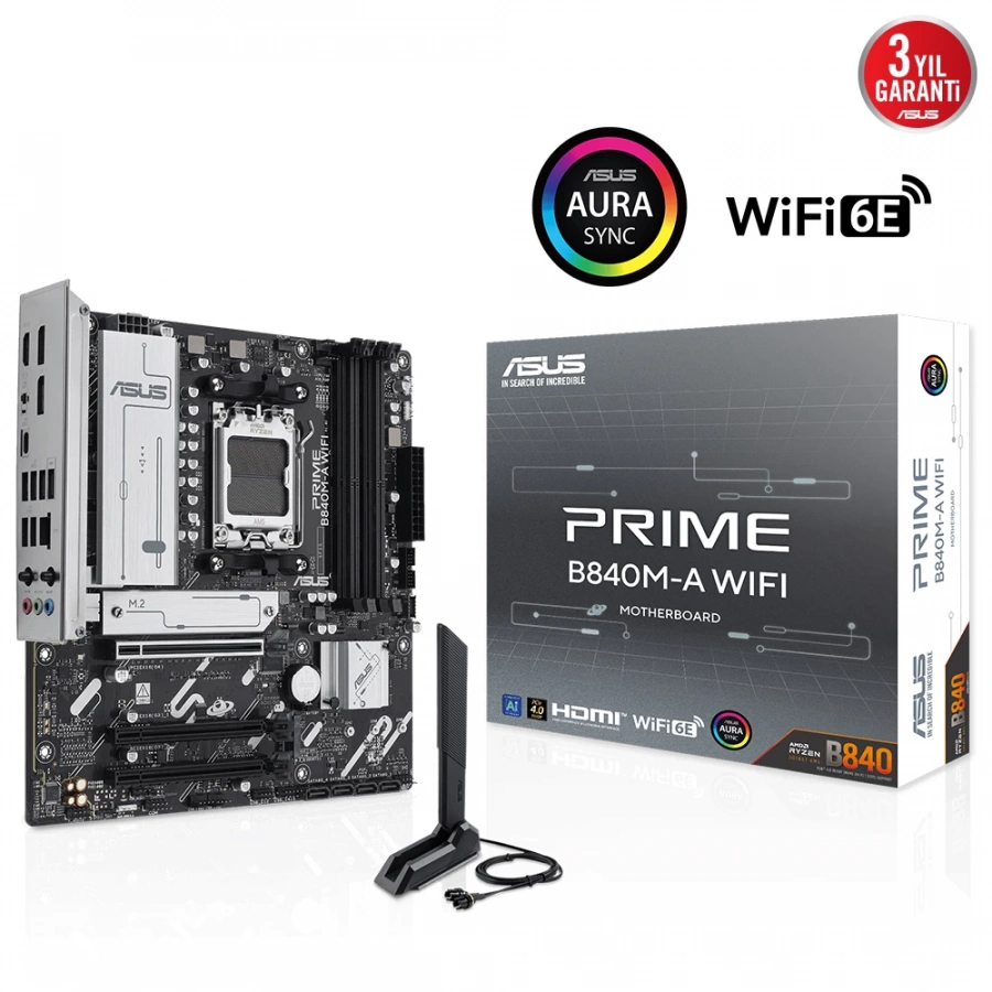ASUS PRIME B840M-A WIFI AMD&nbsp; DDR5 mATX ANAKART