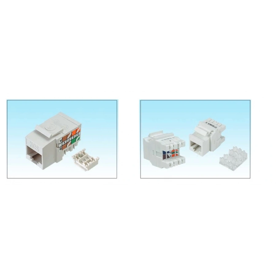 HCS 8P8C RJ-45 UTP Keystone Jack CAT 6, LSA+ / 110 IDC T568 A/B, 180 derec